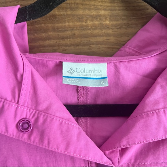 NWOT Columbia Pink Purple Pullover Lightweight Rain Jacket Windbreaker with Hood - Picture 2 of 8